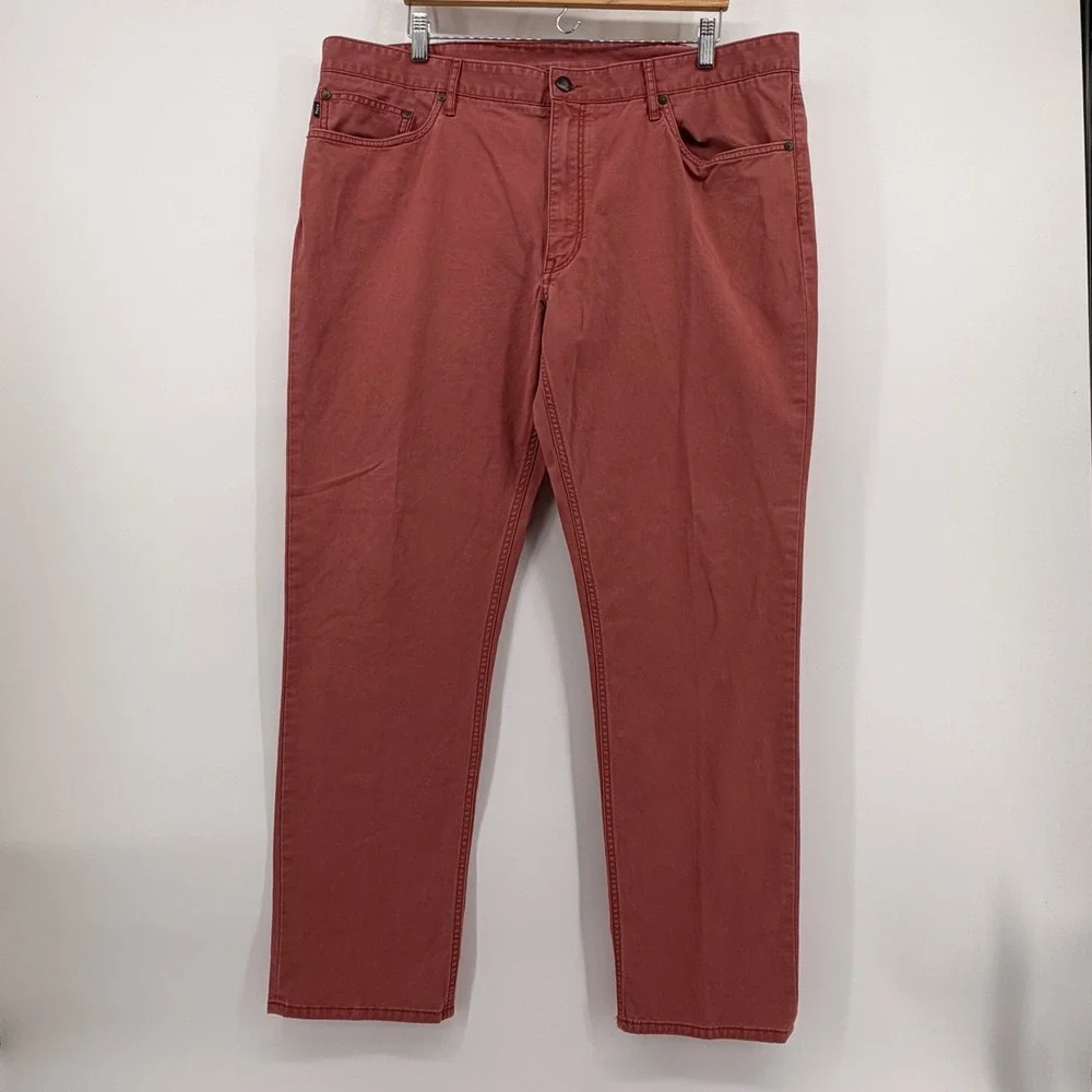 Polo Ralph Lauren Mens Salmon Red Stretch Cotton Straight Leg Pants 41x30